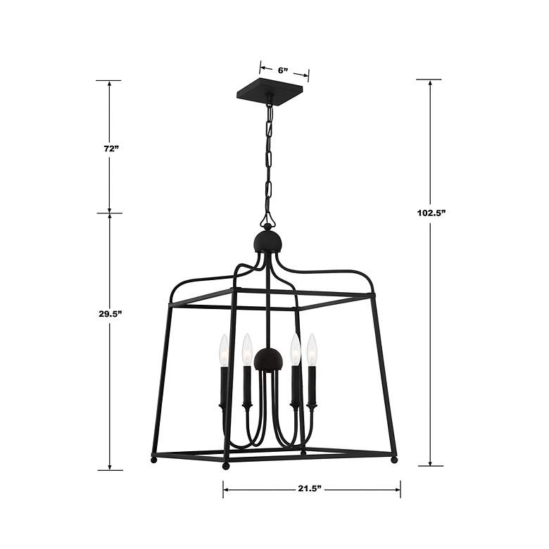 Image 4 Crystorama Sylvan 21 1/2" Wide 4 Light Black Open Frame Chandelier more views