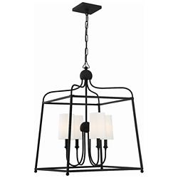 Crystorama Sylvan 21 1/2"W Black Forged 4-Light Chandelier