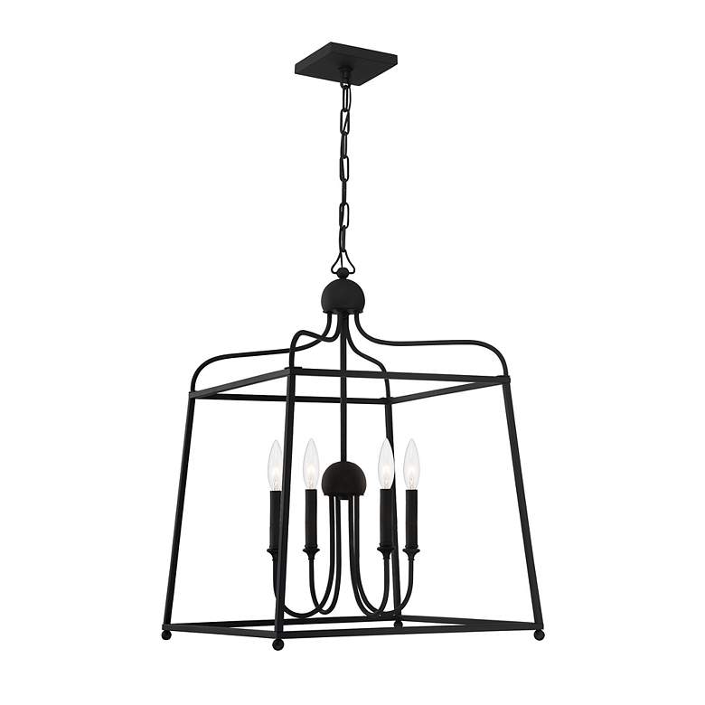 Image 3 Crystorama Sylvan 21 1/2"W Black Forged 4-Light Chandelier more views