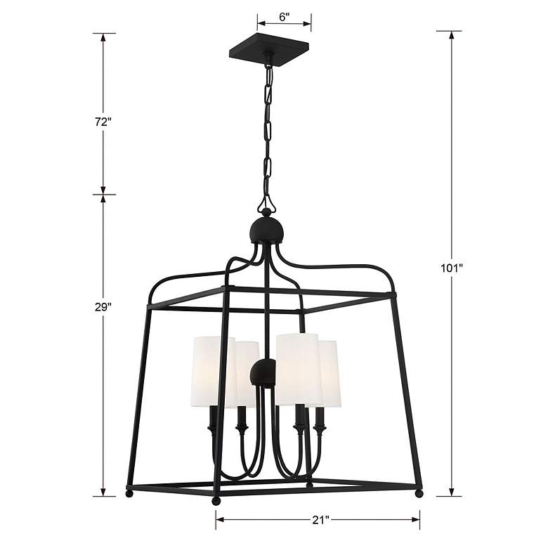 Image 4 Crystorama Sylvan 21 1/2"W Black Forged 4-Light Chandelier more views