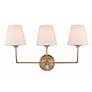 2_Crystorama Sylvan 23 1/4" Wide 3-Light Vibrant Gold Bath Vanity Light