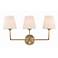 Crystorama Sylvan 23 1/4" Wide 3-Light Vibrant Gold Bath Vanity Light