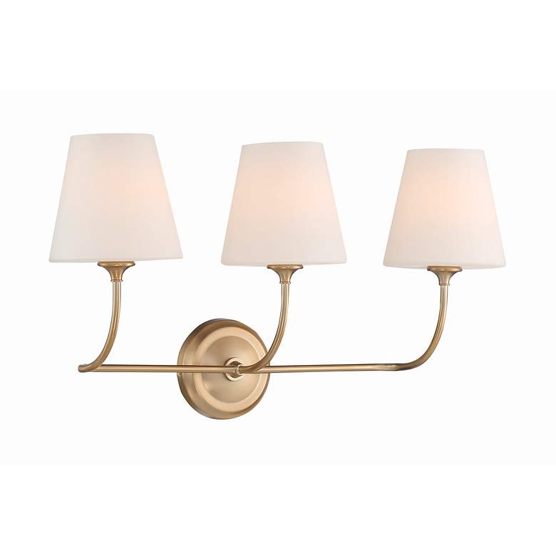 Image 3 Crystorama Sylvan 23 1/4" Wide 3-Light Vibrant Gold Bath Vanity Light more views