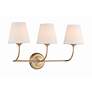 3_Crystorama Sylvan 23 1/4" Wide 3-Light Vibrant Gold Bath Vanity Light more views