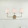 6_Crystorama Sylvan 23 1/4" Wide 3-Light Vibrant Gold Bath Vanity Light more views