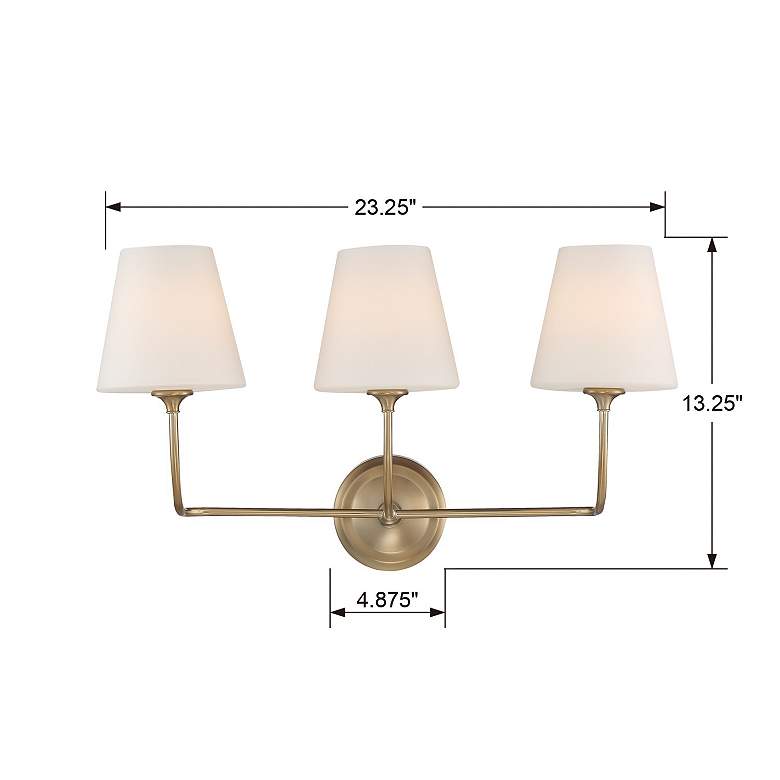 Image 7 Crystorama Sylvan 23 1/4" Wide 3-Light Vibrant Gold Bath Vanity Light more views