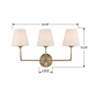 7_Crystorama Sylvan 23 1/4" Wide 3-Light Vibrant Gold Bath Vanity Light more views