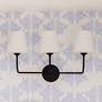 1_Crystorama Sylvan 23 1/4" Wide Black Forged 3-Light Bath Light