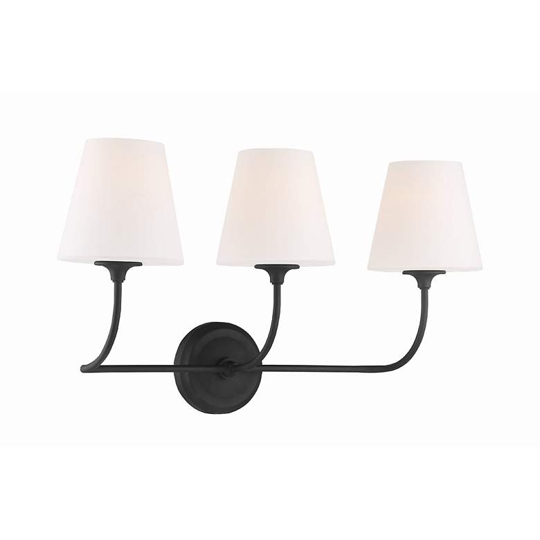 Image 3 Crystorama Sylvan 23 1/4" Wide Black Forged 3-Light Bath Light more views