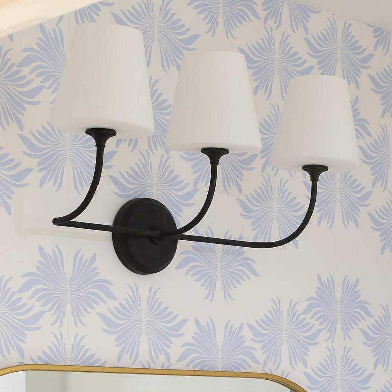 Image 5 Crystorama Sylvan 23 1/4" Wide Black Forged 3-Light Bath Light more views