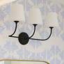 5_Crystorama Sylvan 23 1/4" Wide Black Forged 3-Light Bath Light more views