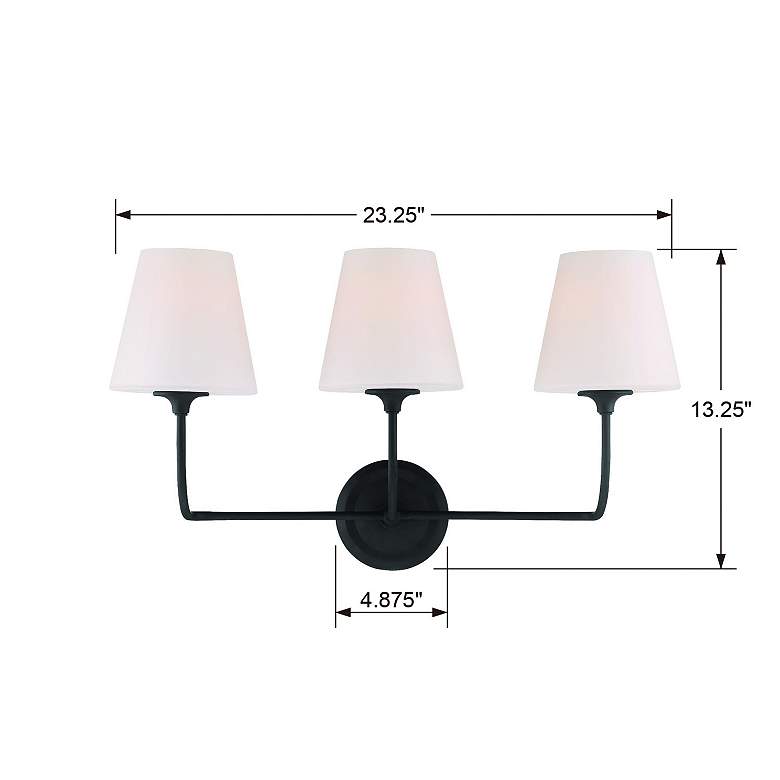 Image 7 Crystorama Sylvan 23 1/4" Wide Black Forged 3-Light Bath Light more views