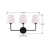 7_Crystorama Sylvan 23 1/4" Wide Black Forged 3-Light Bath Light more views