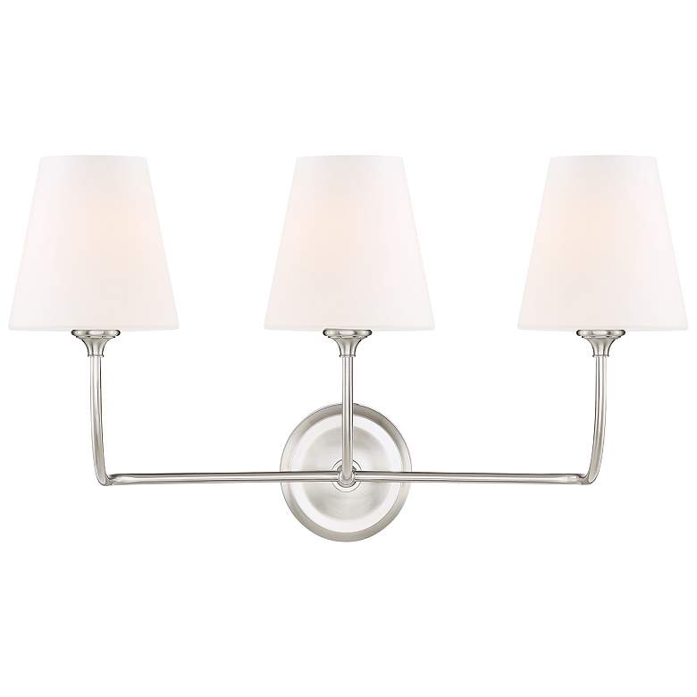 Image 2 Crystorama Sylvan 23 1/4 inchW Brushed Nickel 3-Light Bath Light