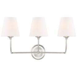 Crystorama Sylvan 23 1/4"W Brushed Nickel 3-Light Bath Light