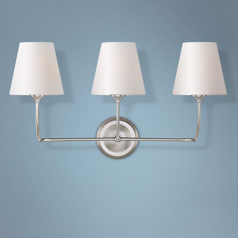 Image 1 Crystorama Sylvan 23 1/4 inchW Brushed Nickel 3-Light Bath Light