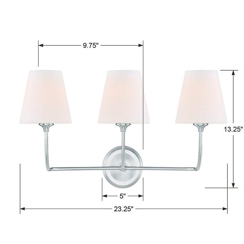 Image 6 Crystorama Sylvan 23 1/4"W Brushed Nickel 3-Light Bath Light more views