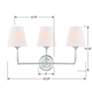 6_Crystorama Sylvan 23 1/4"W Brushed Nickel 3-Light Bath Light more views