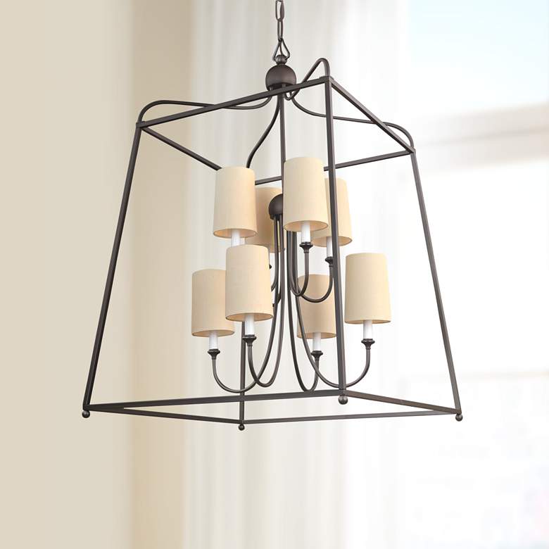 Image 1 Crystorama Sylvan 27 1/2"W Dark Bronze 8-Light Chandelier