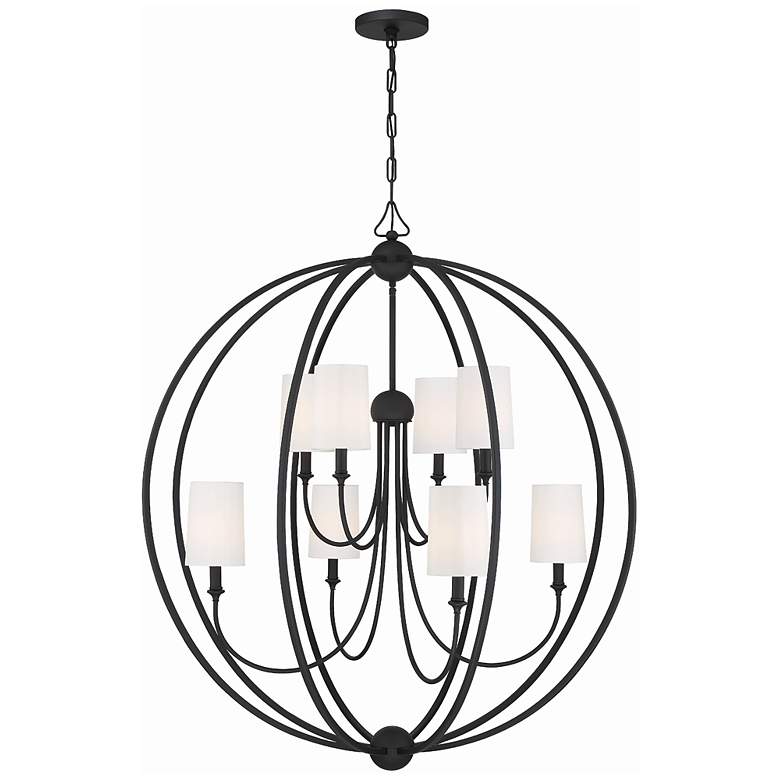 Image 3 Crystorama Sylvan 40"W 8-Light Black Forged Chandelier