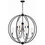 3_Crystorama Sylvan 40"W 8-Light Black Forged Chandelier