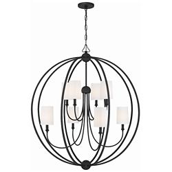 Crystorama Sylvan 40"W 8-Light Black Forged Chandelier