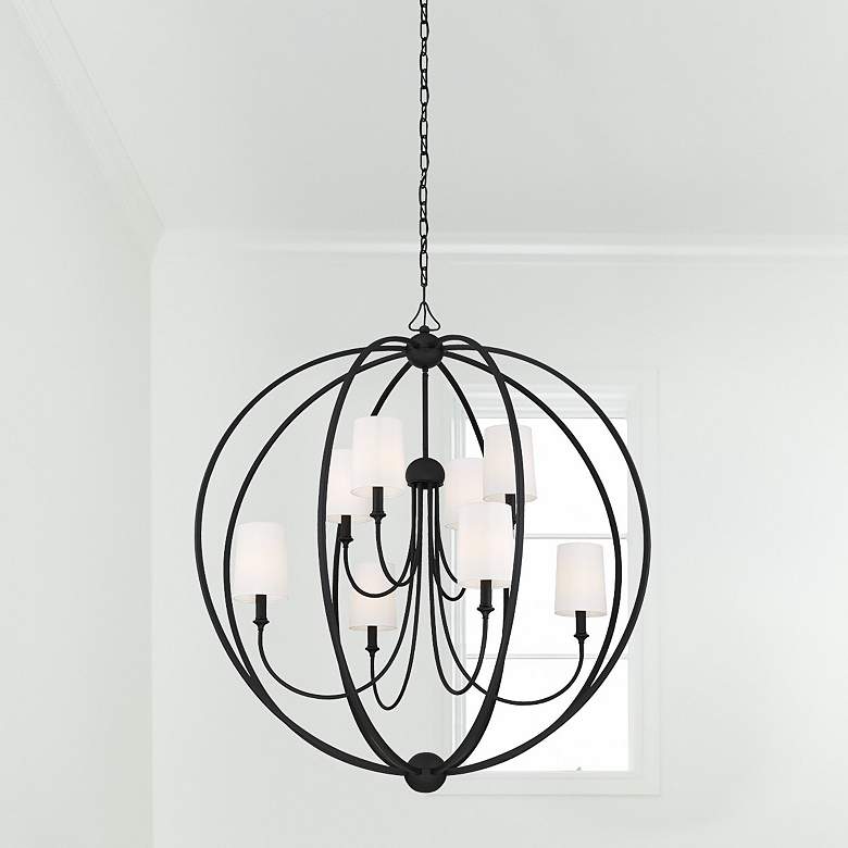 Image 2 Crystorama Sylvan 40"W 8-Light Black Forged Chandelier