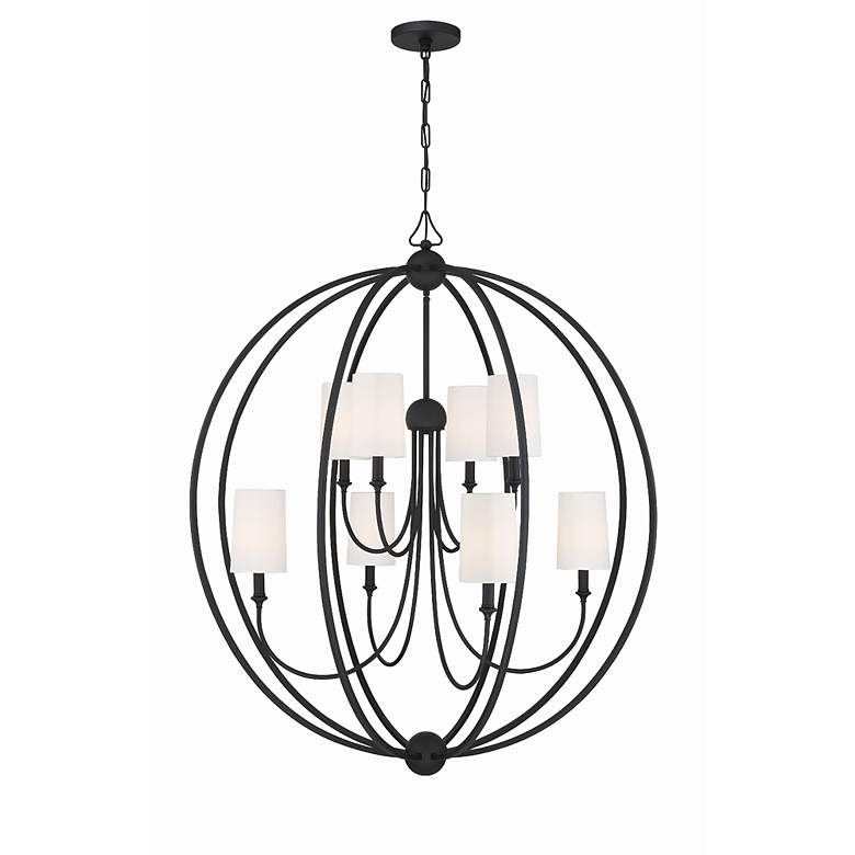 Image 4 Crystorama Sylvan 40"W 8-Light Black Forged Chandelier more views