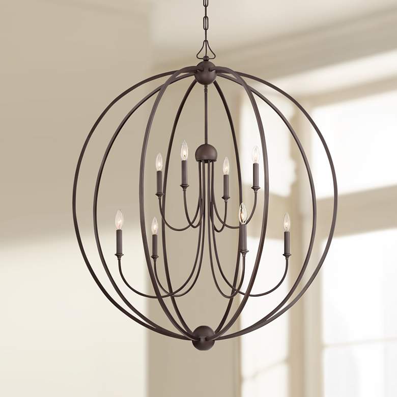 Image 1 Crystorama Sylvan 40"W Dark Bronze 8-Light Orb Chandelier