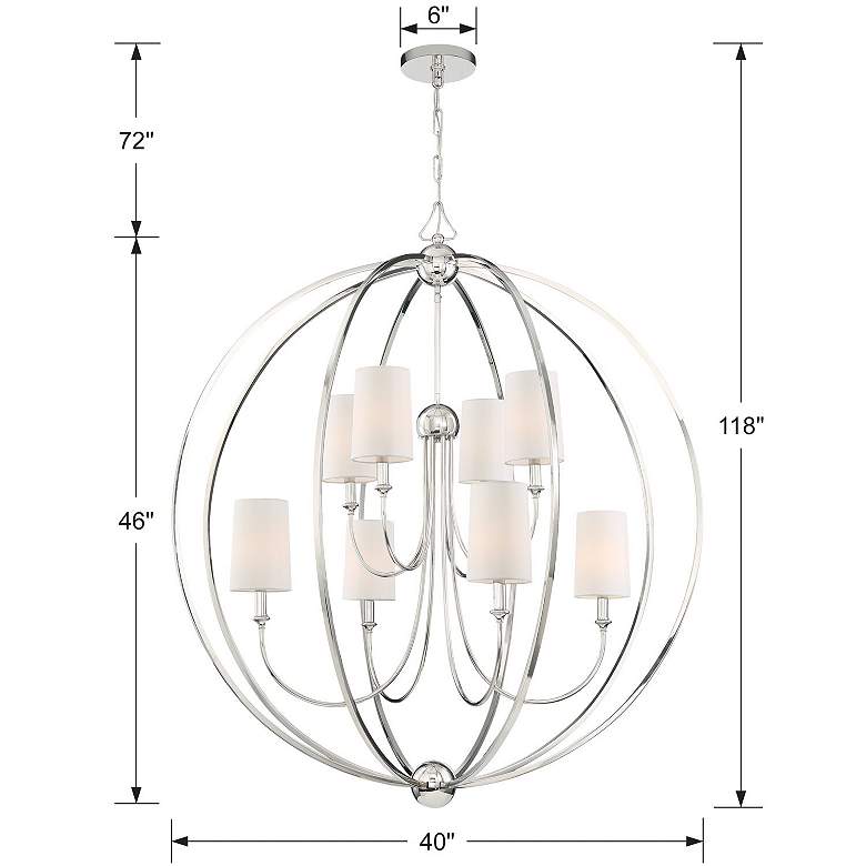 Image 5 Crystorama Sylvan 40 inchW Polished Nickel 8-Light Chandelier more views