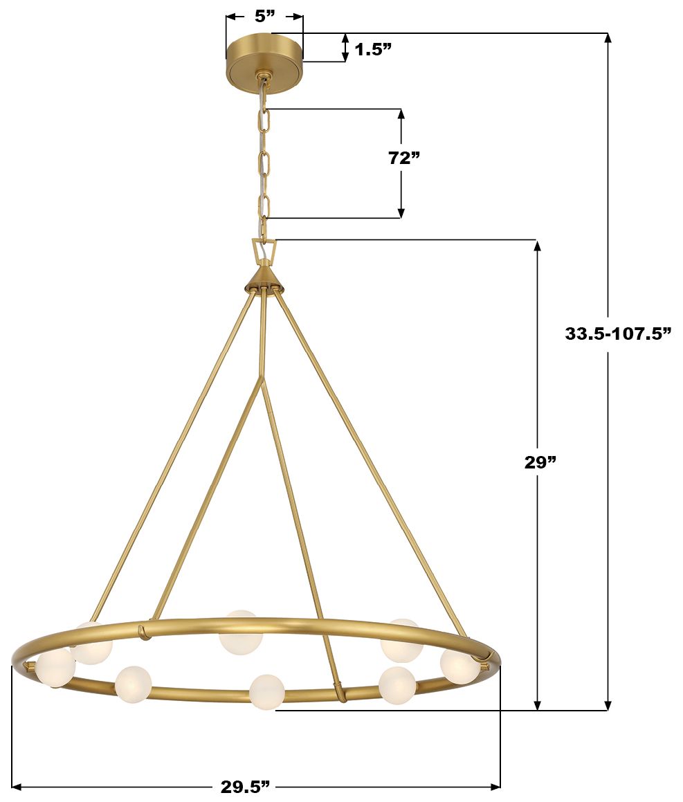 Image 7 Crystorama Terrell 29.5'' LED Luxe Gold Chandelier more views