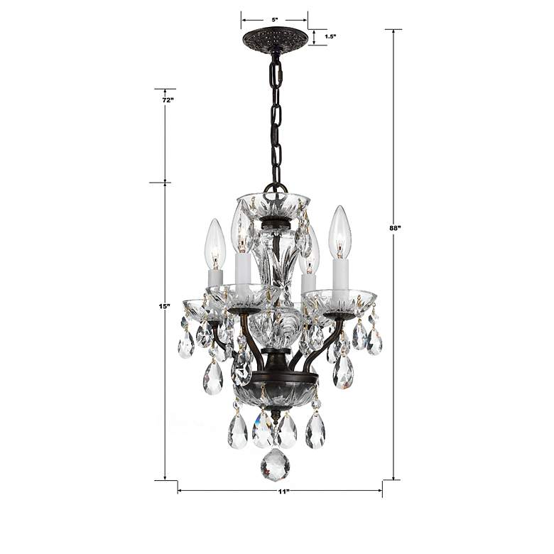 Image 7 Crystorama Traditional Crystal 11"W Bronze Mini Chandelier more views