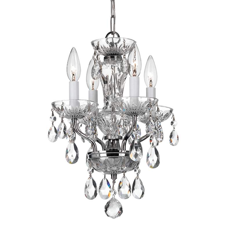 Image 2 Crystorama Traditional Crystal 11"W Chrome Mini Chandelier