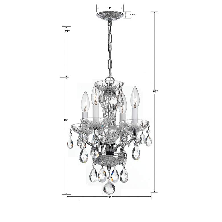 Image 7 Crystorama Traditional Crystal 11"W Chrome Mini Chandelier more views
