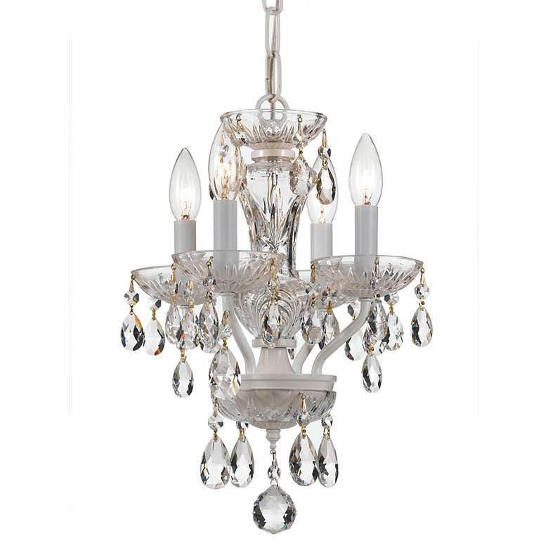 Crystorama Traditional Crystal 11&quot;W White Mini Chandelier