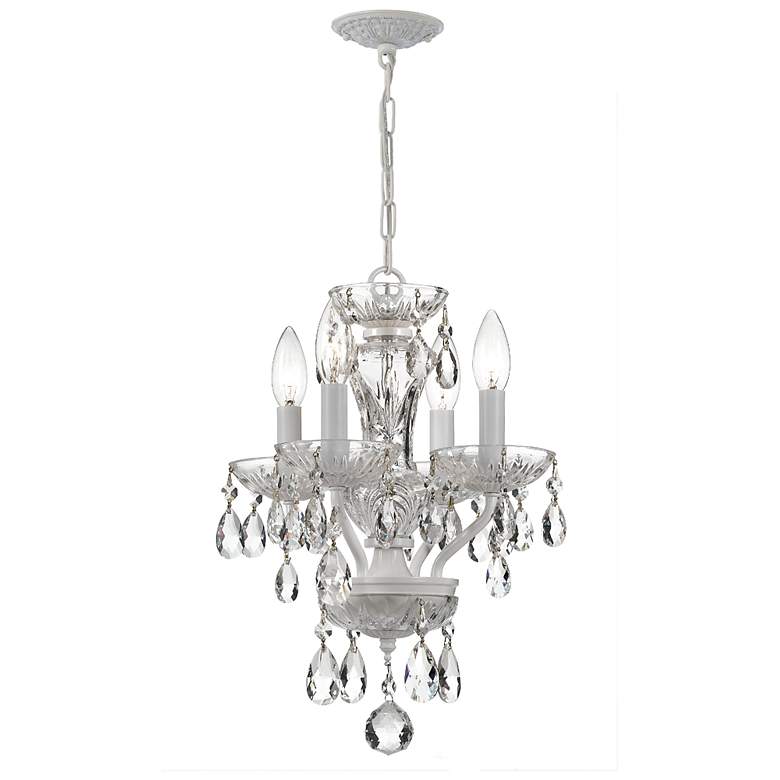 Image 2 Crystorama Traditional Crystal 11 inchW White Mini Chandelier