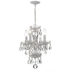 Crystorama Traditional Crystal 11"W White Mini Chandelier