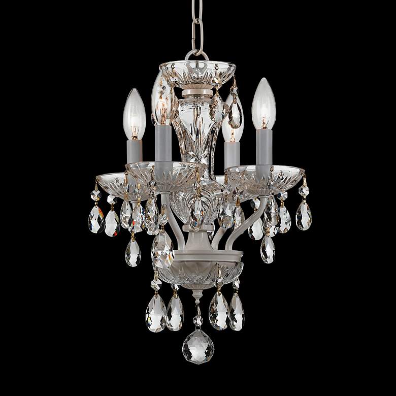 Crystorama Traditional Crystal 11&quot;W White Mini Chandelier