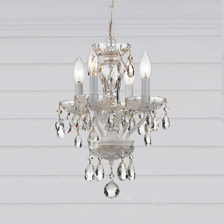 Image 1 Crystorama Traditional Crystal 11 inchW White Mini Chandelier