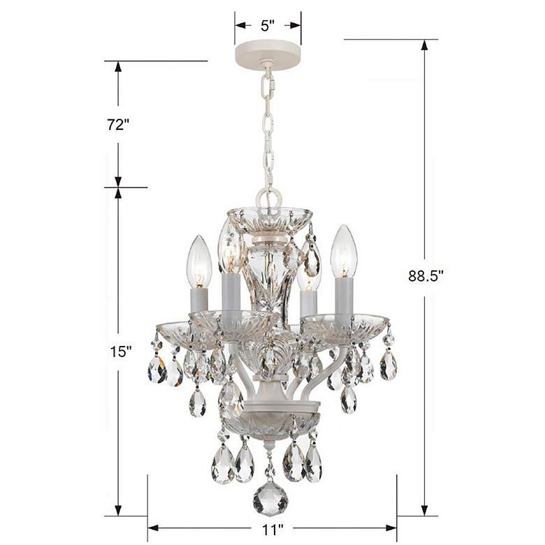 Image 7 Crystorama Traditional Crystal 11"W White Mini Chandelier more views