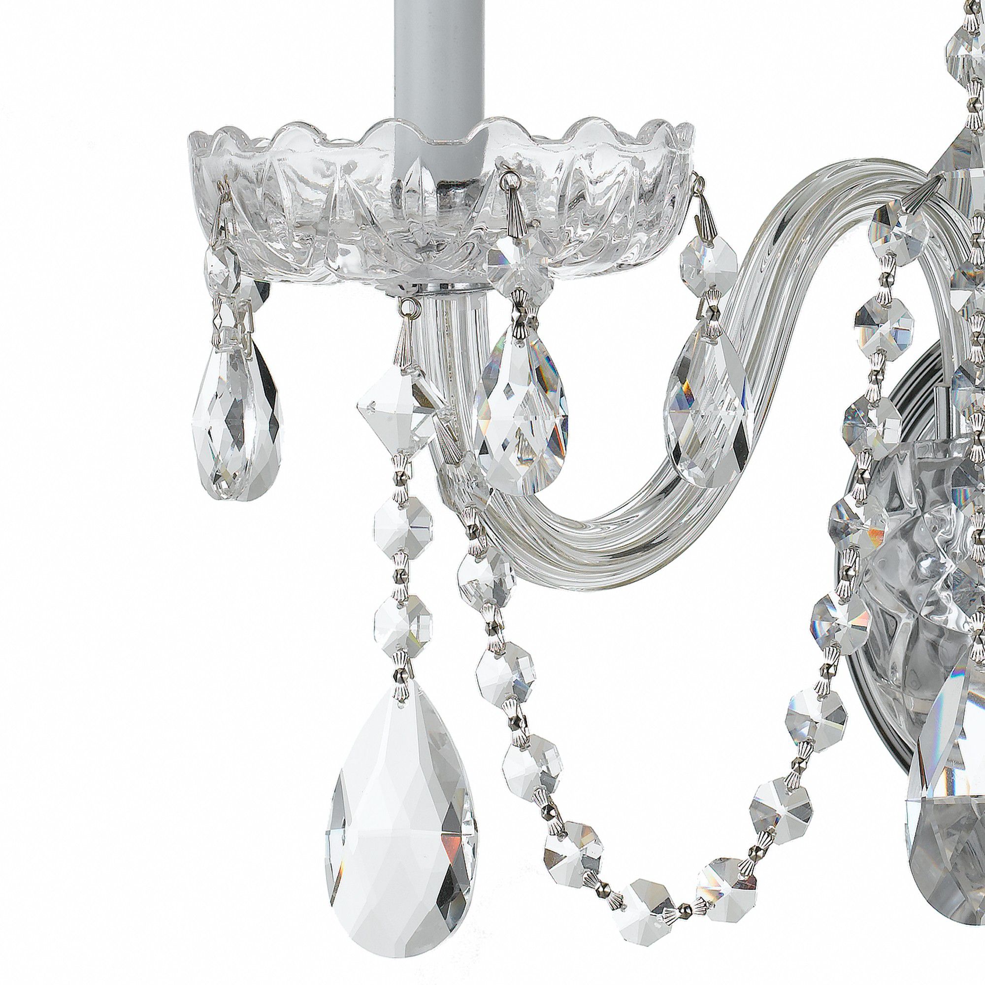 Image 2 Crystorama Traditional Crystal 15'' Hand Cut Crystal Polished Chrome Sconce more views