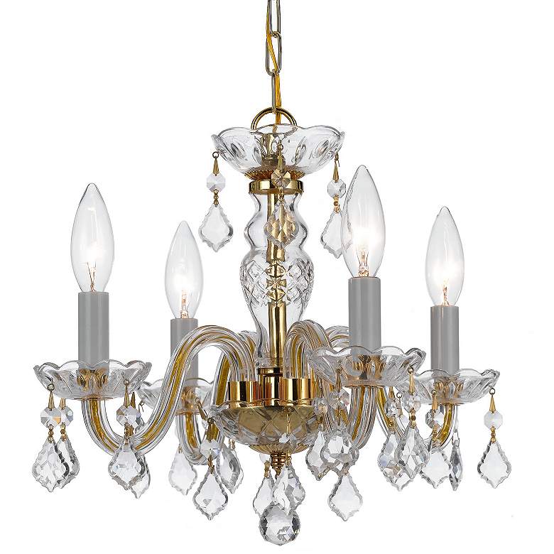 Image 4 Crystorama Traditional Crystal 15 inch Brass and Crystal Mini Chandelier more views