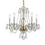 Crystorama Traditional Crystal 21" Wide Brass Frame 5-Light Chandelier