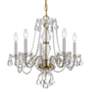 2_Crystorama Traditional Crystal 21" Wide Brass Frame 5-Light Chandelier more views