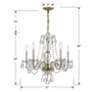 4_Crystorama Traditional Crystal 21" Wide Brass Frame 5-Light Chandelier more views