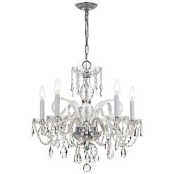 Crystorama Traditional Crystal 22" Wide Chrome 5-Light Chandelier