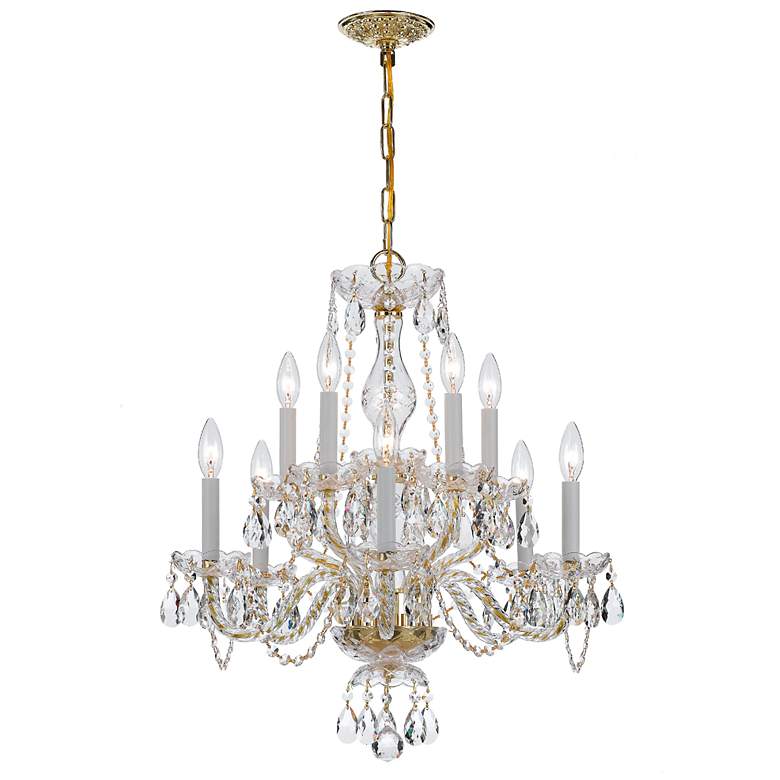 Image 1 Crystorama Traditional Crystal 23" Polished Brass 10-Light Chandelier