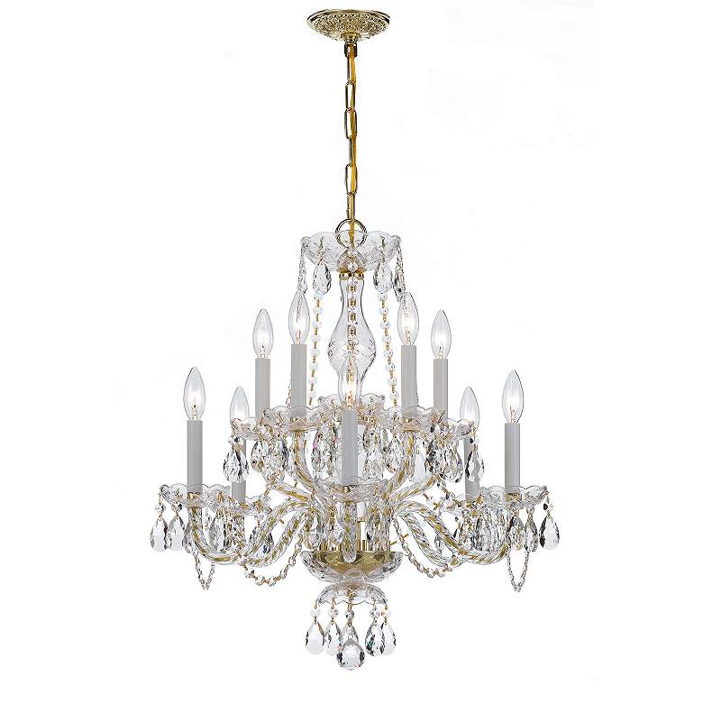 Image 2 Crystorama Traditional Crystal 23" Polished Brass 10-Light Chandelier more views