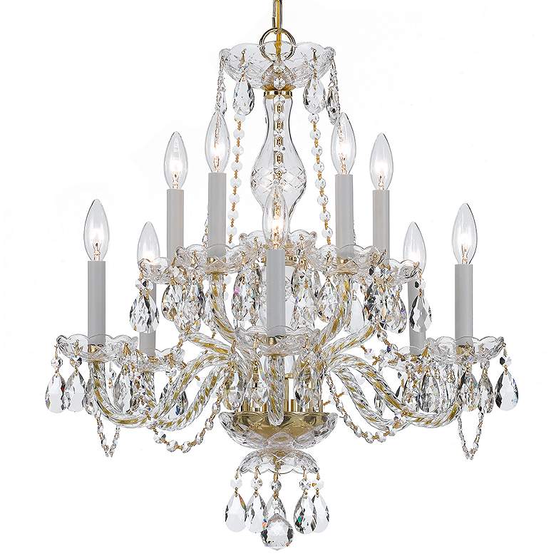 Image 3 Crystorama Traditional Crystal 23" Polished Brass 10-Light Chandelier more views