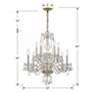 5_Crystorama Traditional Crystal 23" Polished Brass 10-Light Chandelier more views